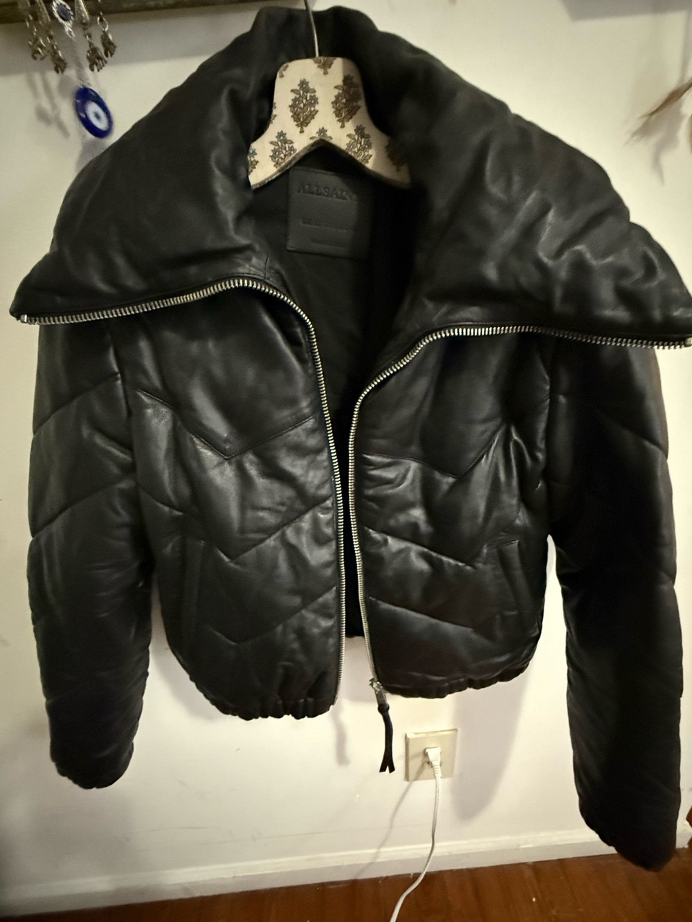 ALLSAINTS - Paislee Leather Puffer Jacket
